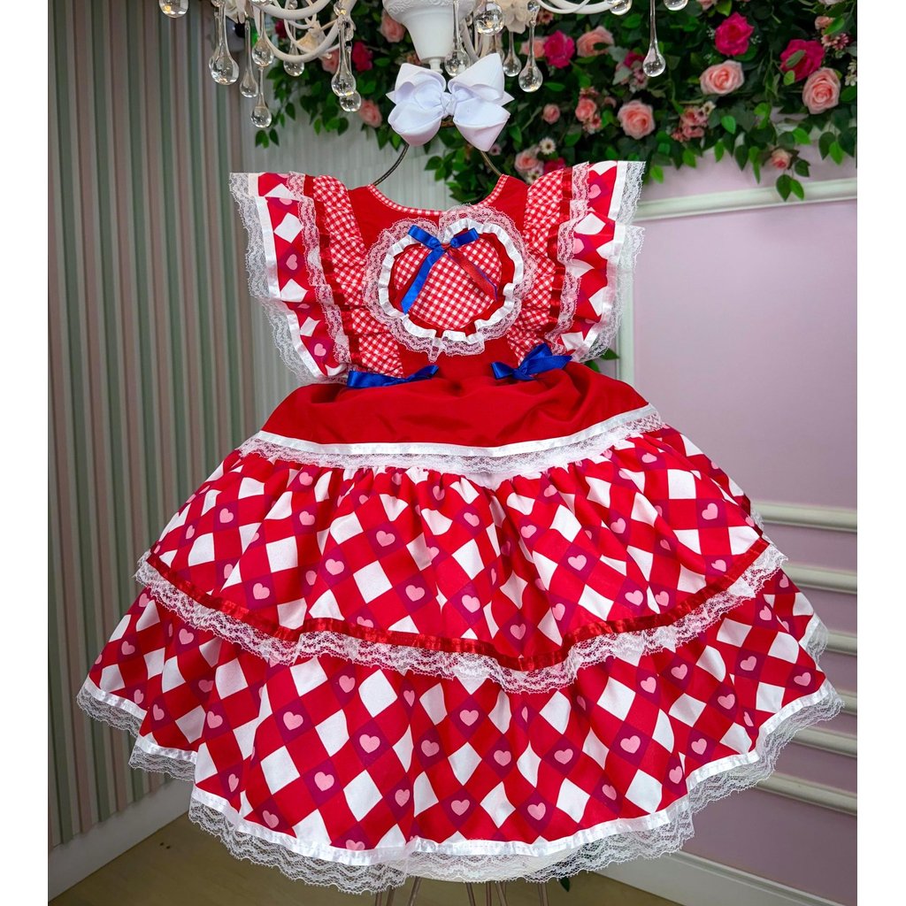 Vestido Delicado Bella Child Junino Quermesse do Coração Ver