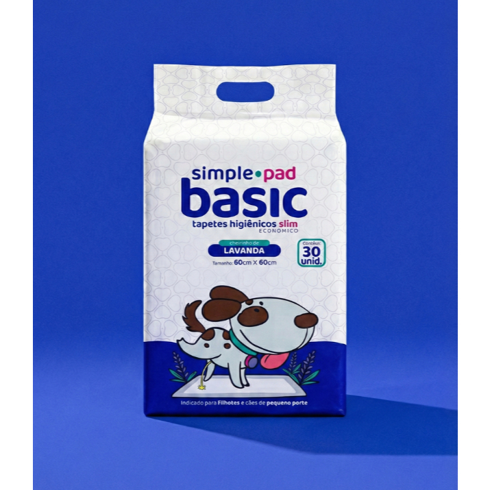 Tapete Higiênico Slim Econômico Simple Pad Basic 60x60 30un Aroma Lavanda