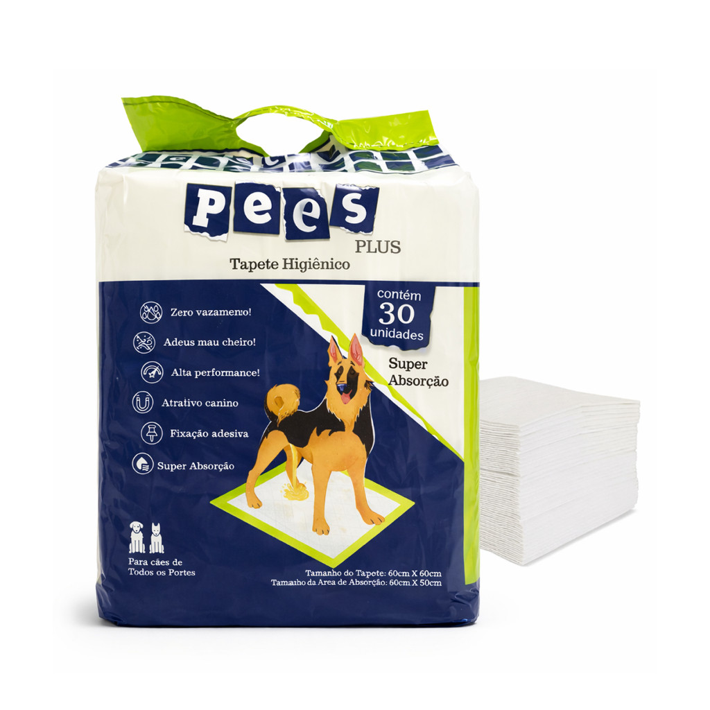 Tapete Higiênico para Cães Pees Plus Neutro 30 Un 80x60cm