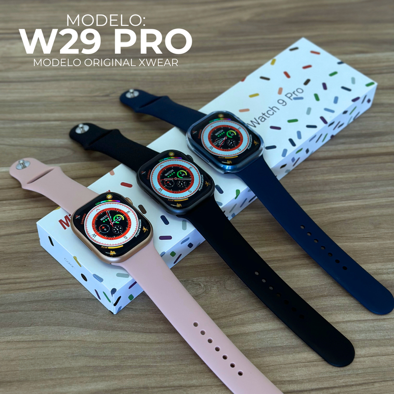 Relógio Smartwatch W29 Pro Série 9 Tela Amoled 47mm Bluetooth Ilha Dinamica Gps Android iOS Microwear