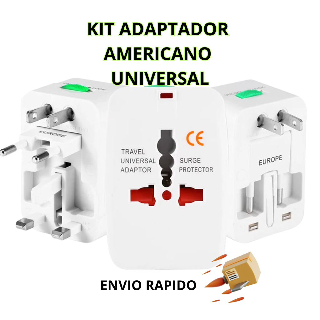 Adaptador Internacional Universal adaptador Tomadas Plug global de viagem Tudo em um