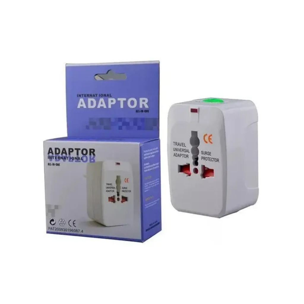 Adaptador Tomada Universal Viagem Internacional 150 Países Bivolt 110V 220V Plug EUA Europa Ásia