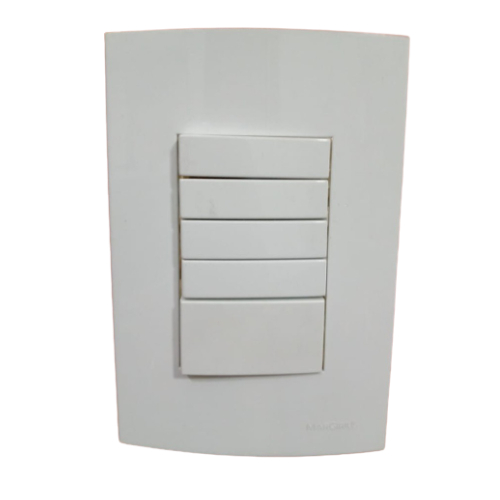 Conjunto 4x2  com 5 teclas / 2p 3s Sleek Branco Margirius
