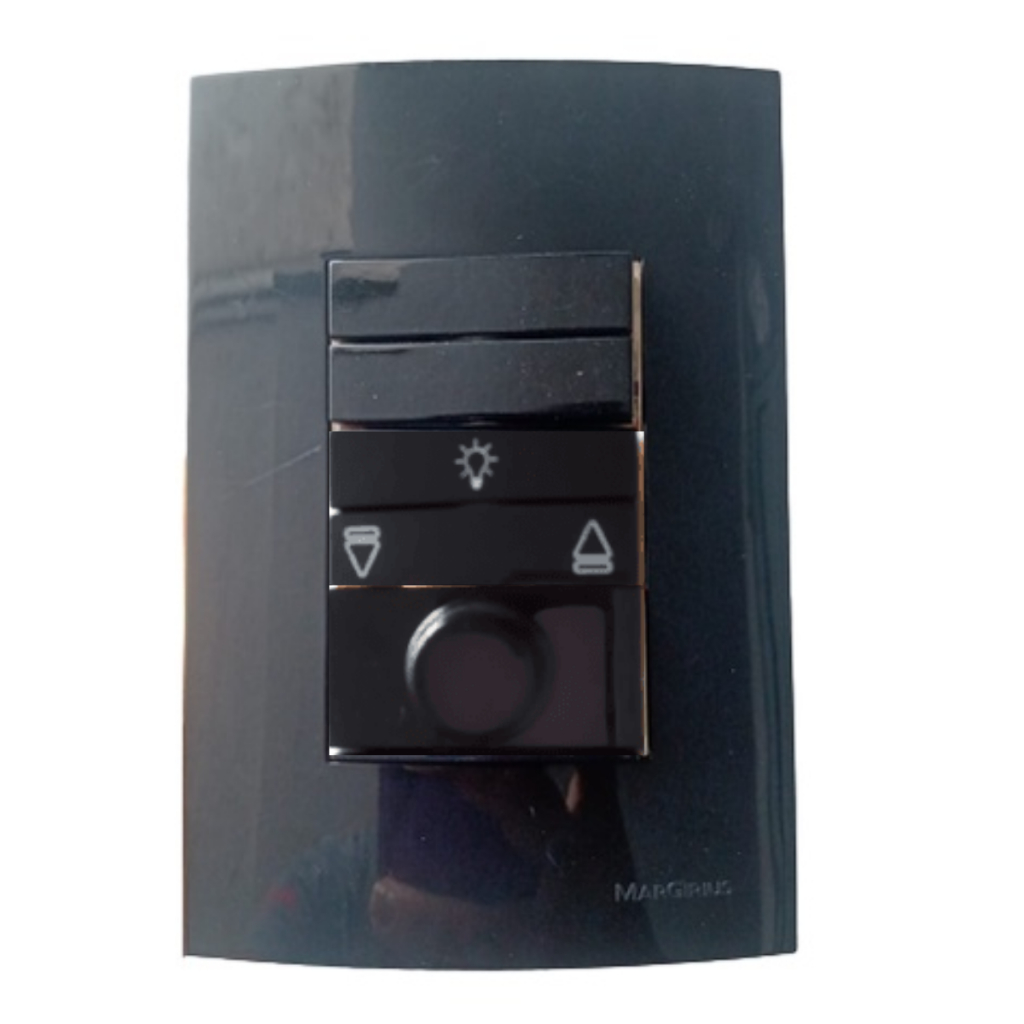 Conjunto 4x2 Para Ventilador de teto com 3 Teclas (1p 2s) Sleek Preto 127v Margirius