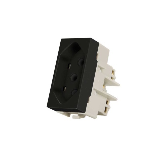 Conjunto 4x2 Com 2 Interruptores simples +  2 Tecla Paralela + 1 Tomada 20a Preto sleek