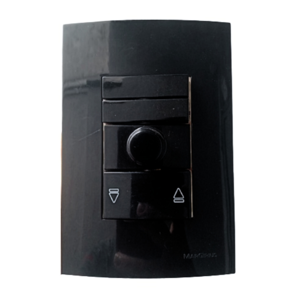 Conjunto 4x2 Controle P/ Ventilador De Teto 127v c/ 2 Teclas Paralelo Sleek Preto MarGirius