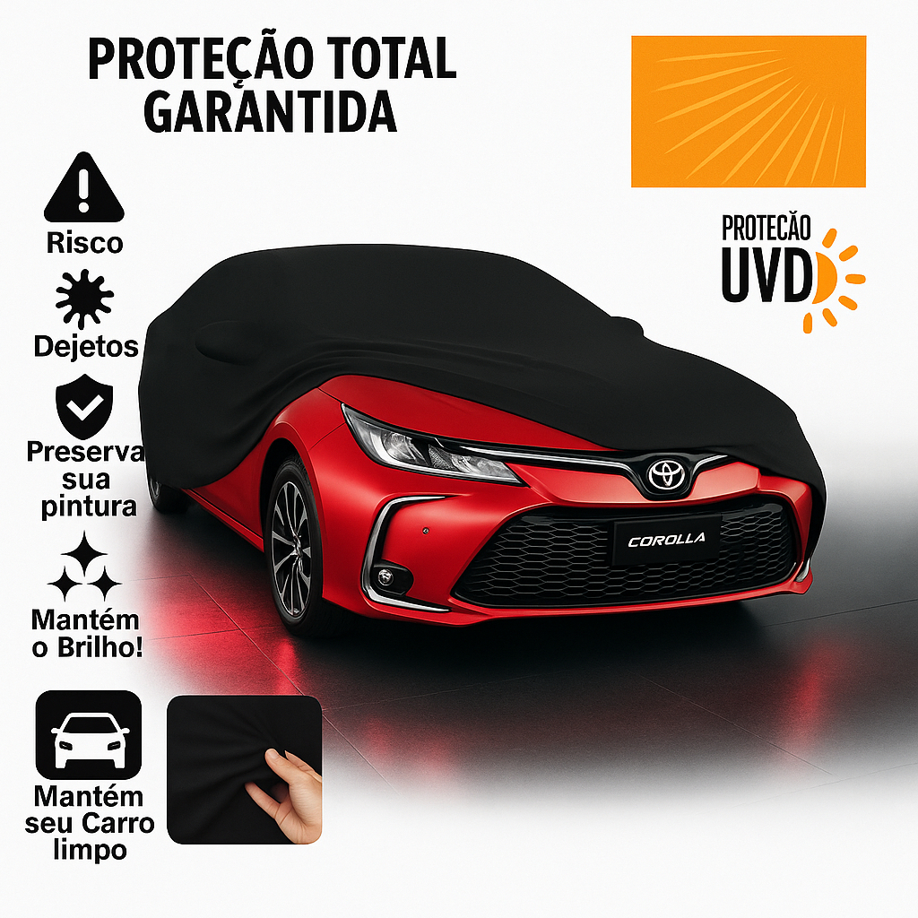 Capa Cobrir Carro em Tecido Helanca Com Lycra Elástica Reforçada Ajuste Perfeito Proteção Ultra Uv