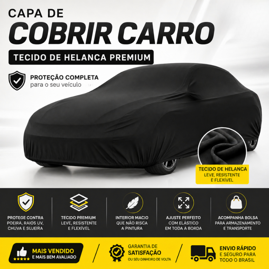 Capa de Cobrir Carro Proteção Contra Poeira Raios Solares Tecido Helanca Lycra P M G GG