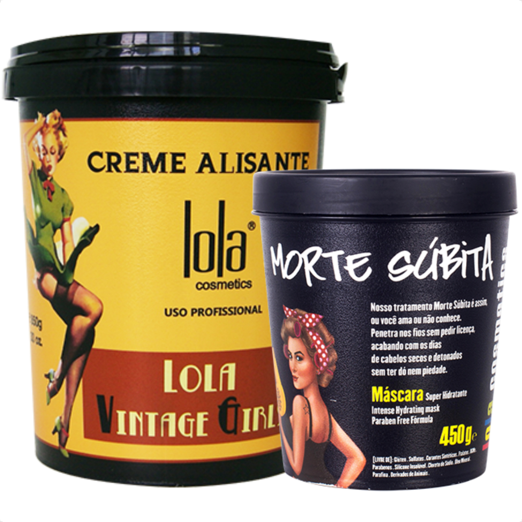 Morte Súbita Máscara Super Hidratante 450g + Vintage Girls Alisante 850g Lola