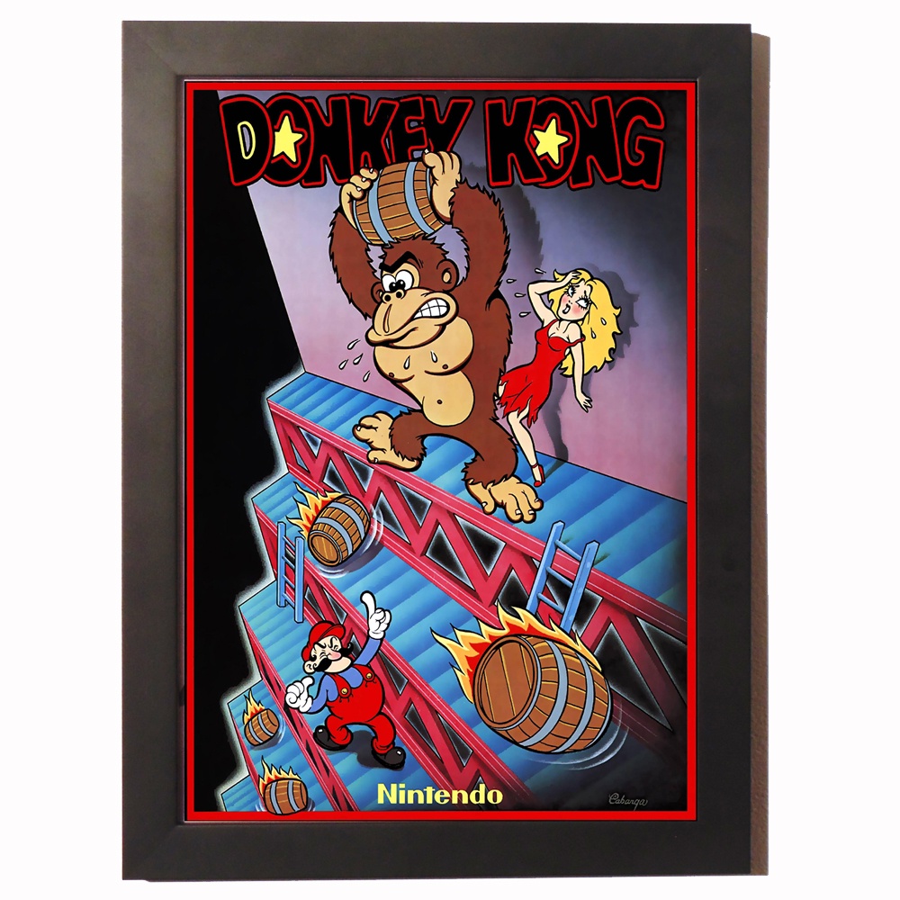 Poster Donkey Kong Super Mario Nintendo Quadro Decorativo com Moldura Geek Vintage
