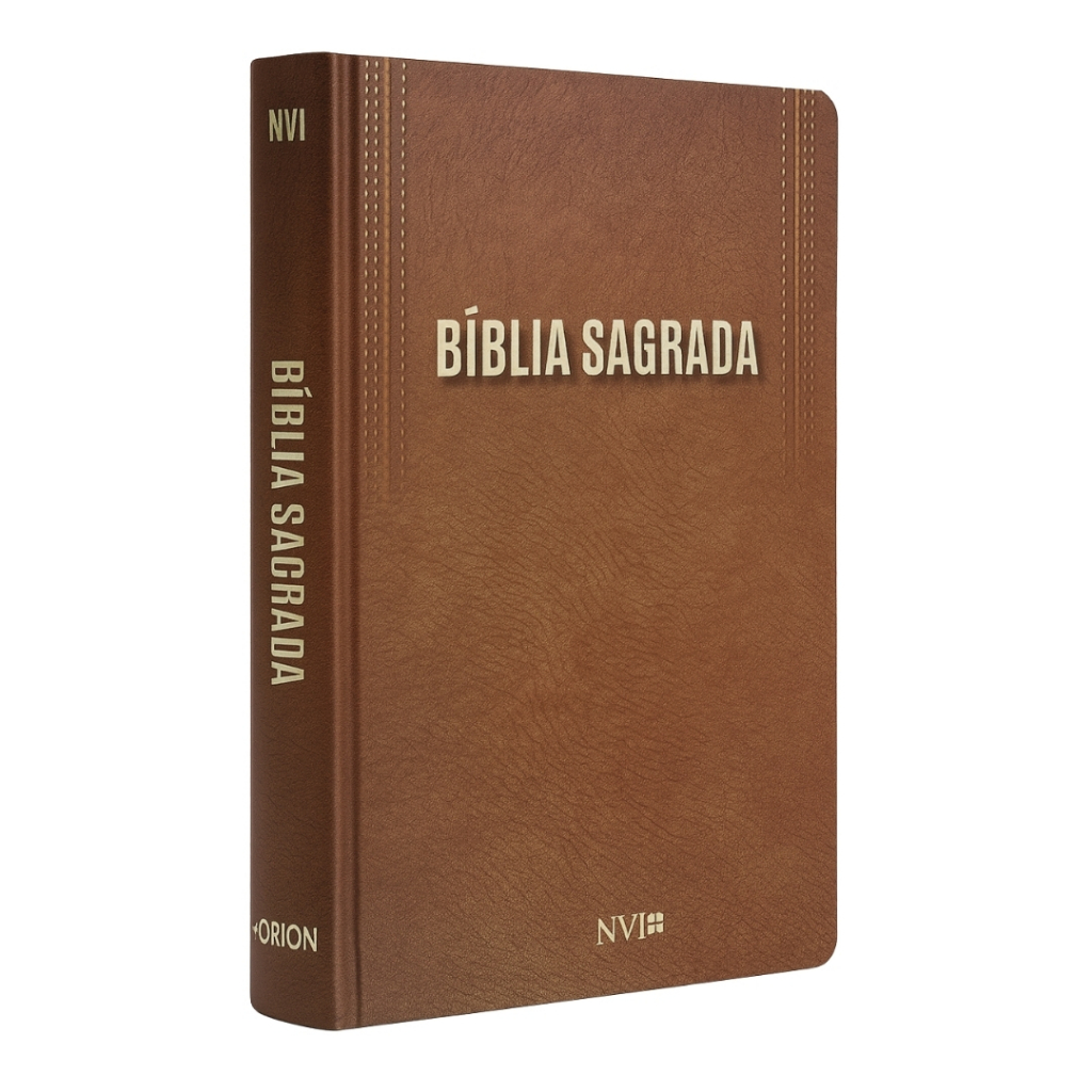 Bíblia Sagrada NVI Letra Normal Capa Dura com Fitilho Capa Luxo Marrom