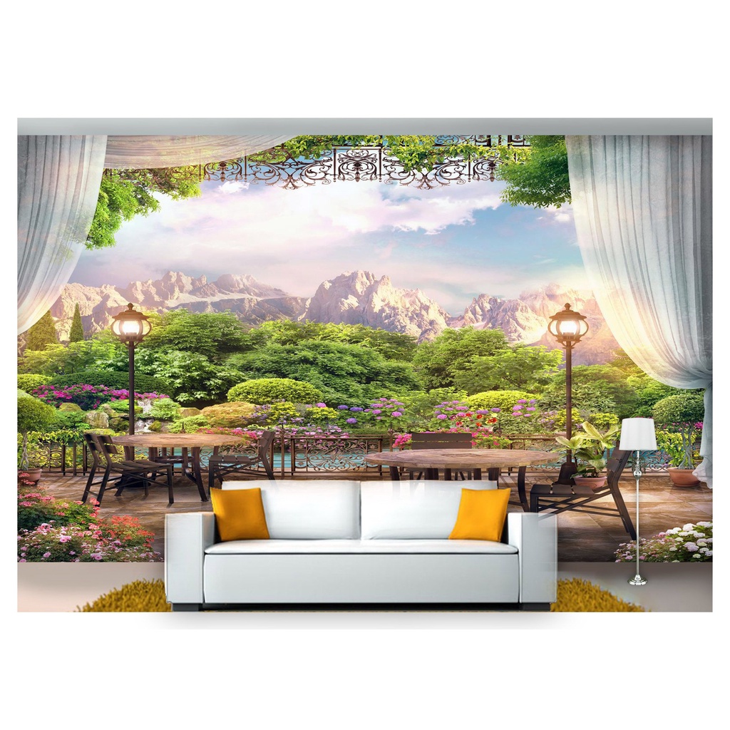 papel de parede Paisagem Digital lago montanha 10m² DAV42