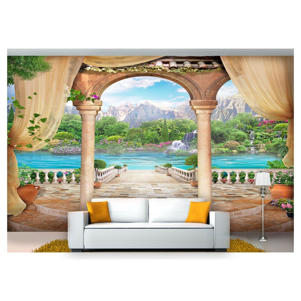 papel de parede Paisagem Digital lago montanha m² DAV61