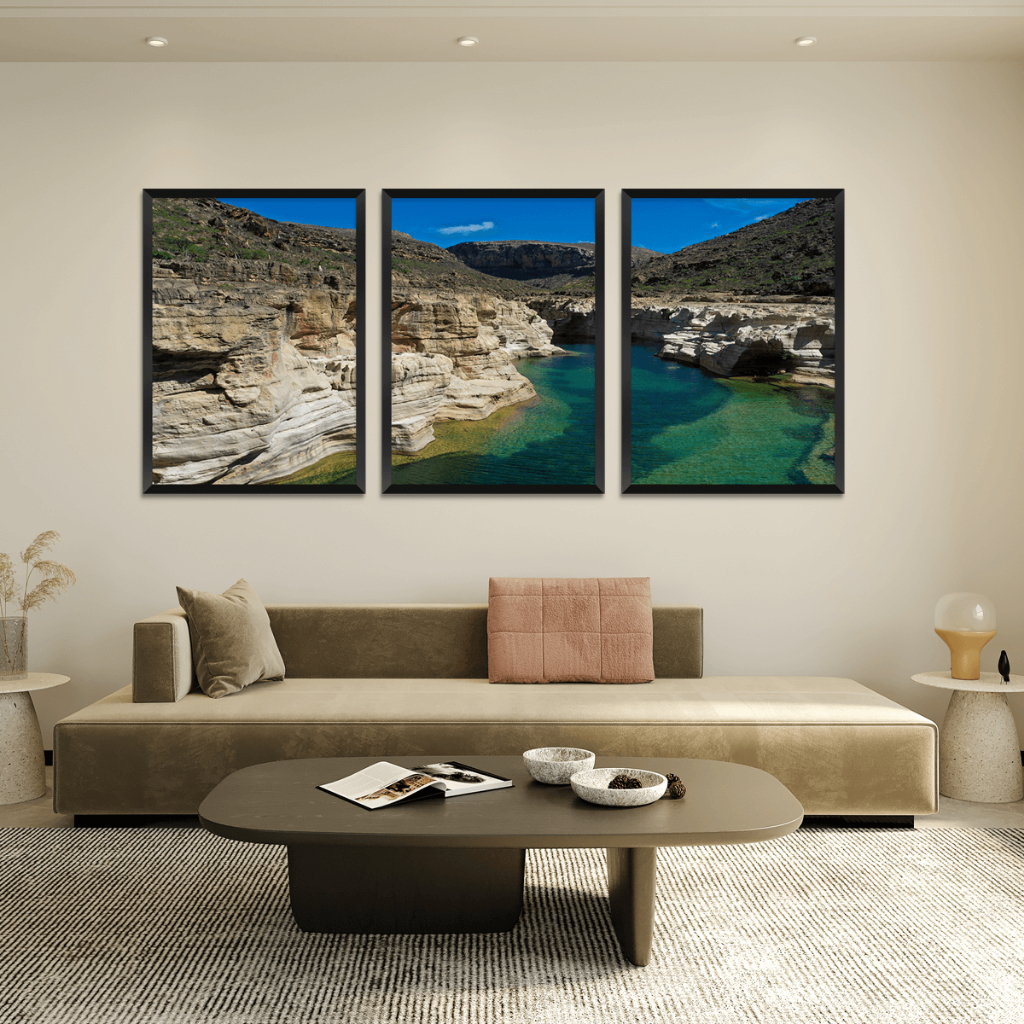 3 Quadros Paisagem da Montanha e um Lindo Lago 50x70cm