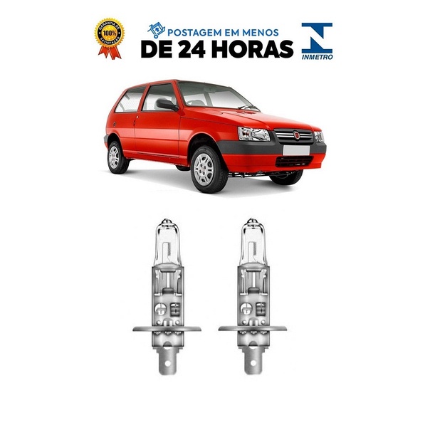 Par Lampada Farol de Milha Fiat Uno 2005 2006 2007 2008 2009 2010 2011 2012 2013 2014 H1