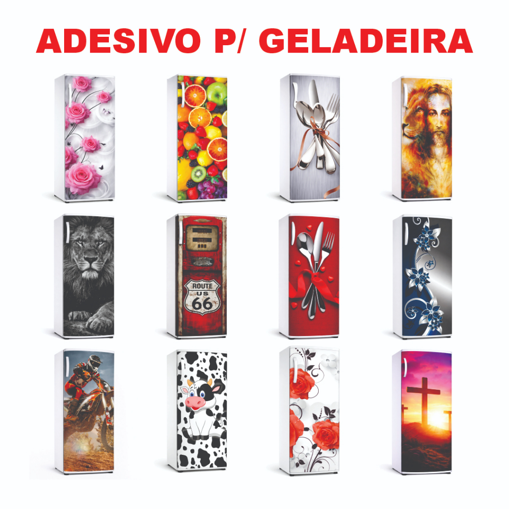 Adesivo Vinil p/ Geladeira – Envelopamento Decorativo de Alta Qualidade, Frases, Floral e Designs Exclusivos