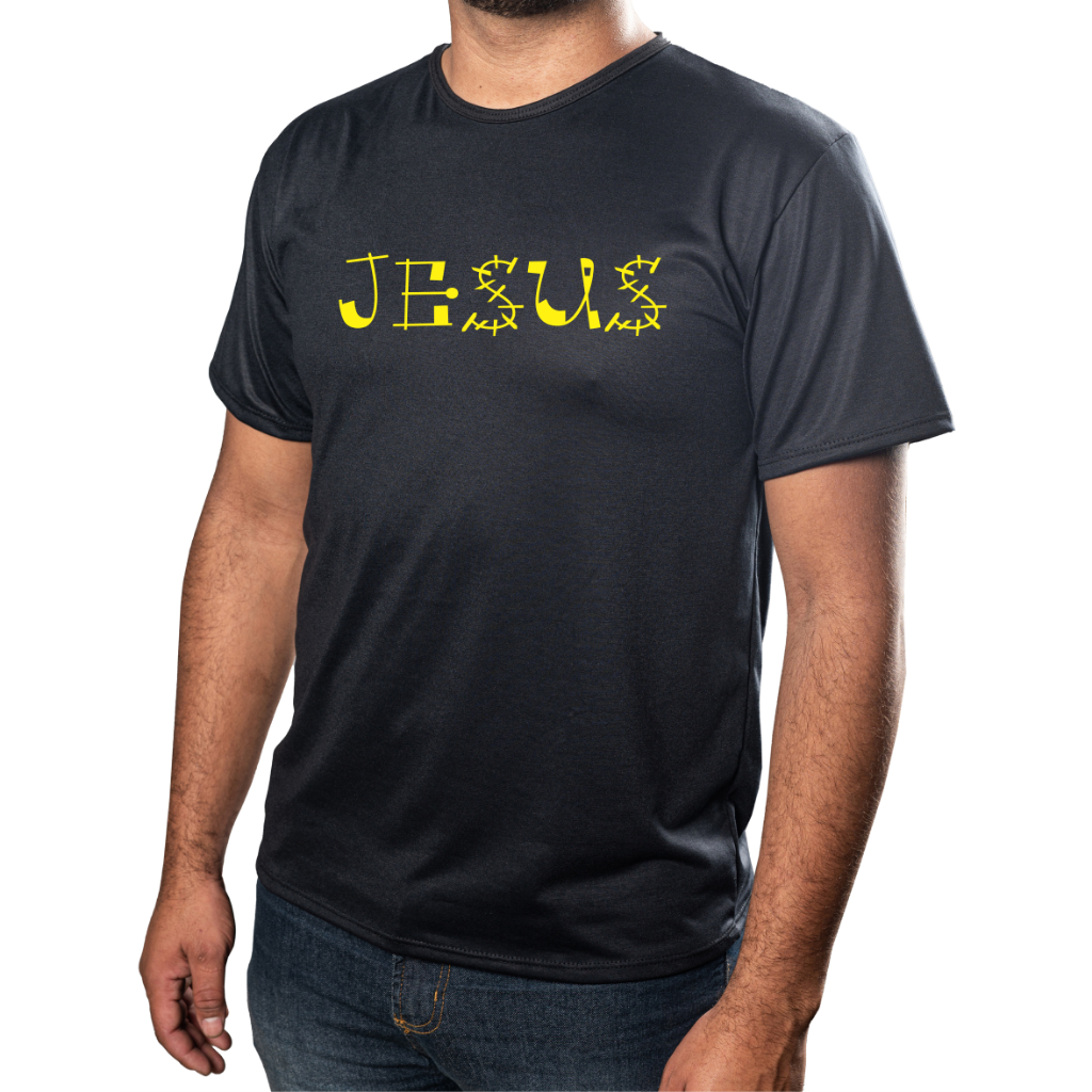 Camiseta Frase Igreja JESUS Estampa Em Alta Qualidade E Durabilidade Anti-pilling 100% Poliéster PROMOÇÃO Plus size