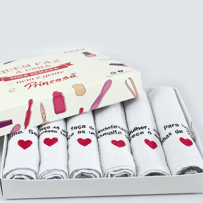 Kit 12 Toalhas Frases mais Curtidas para Manicures 100% Algodão Macias Alta Absorção Secagem Rápida