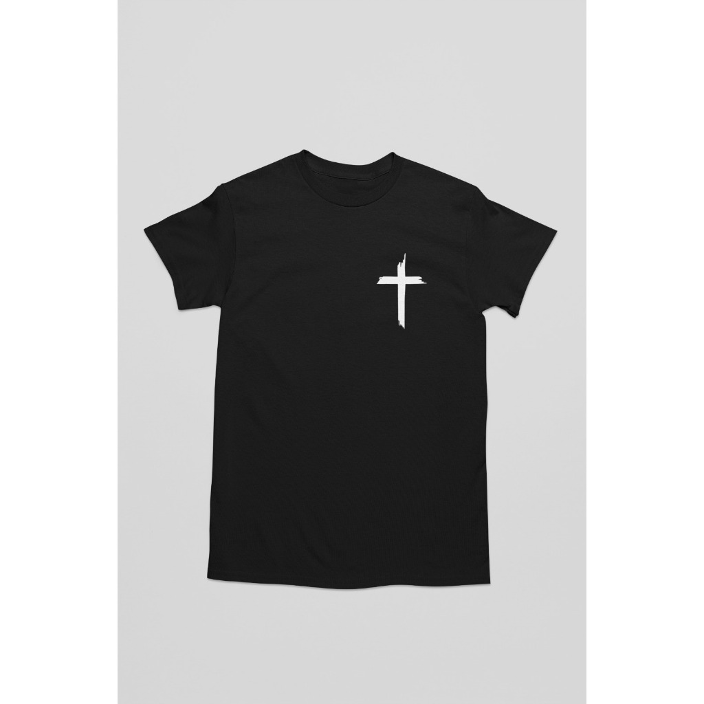Camiseta T-Shirt Fé Jesus Estampada Frases Gospel Cruz 100% Algodão Unissex Alta Qualidade Camisa