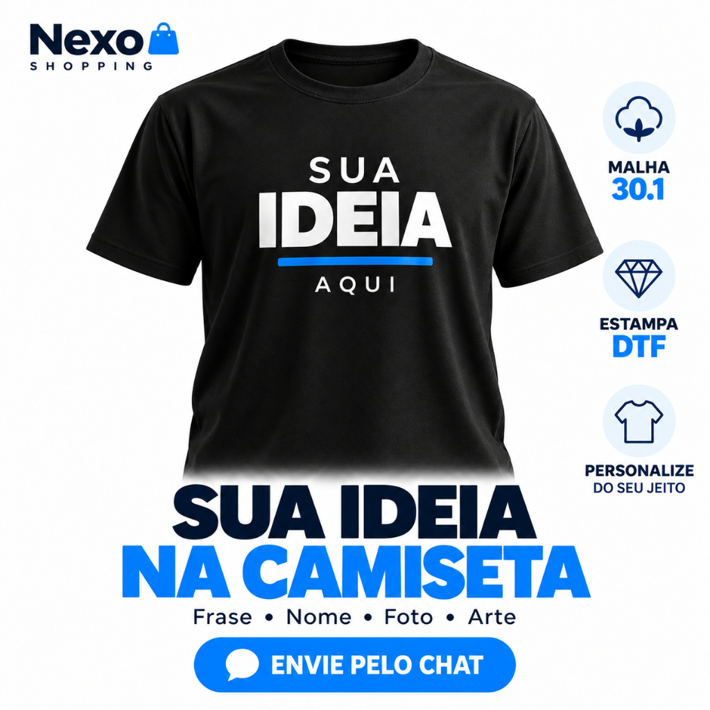 Camiseta Personalizada I Frase I Nome I Foto I Logo I Malha 30.1 Estampa DTF I Alta Qualidade de Impressão I