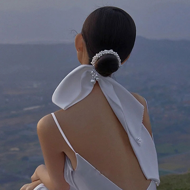 Cocar de arco simples europeu americano lindos acessórios de vestido de casamento romântico