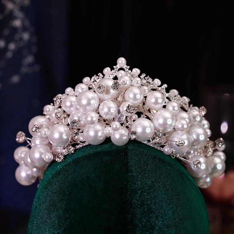 Acessórios clássicos para vestido de casamento com coroa estilo europeu americano