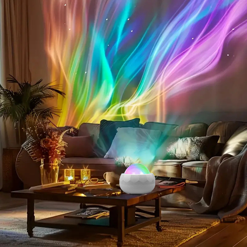 Estoque pronto Luz colorida de projeção de ondulação de água Phantom Star Light Northern Light Aurora Atmosfera Luz USB