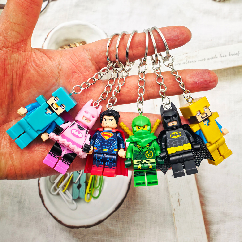 Chaveiro pingente anel mochila Batman sorteio Star Wars Phantom Ninja Minecraft influenciador minifigura blocos de const