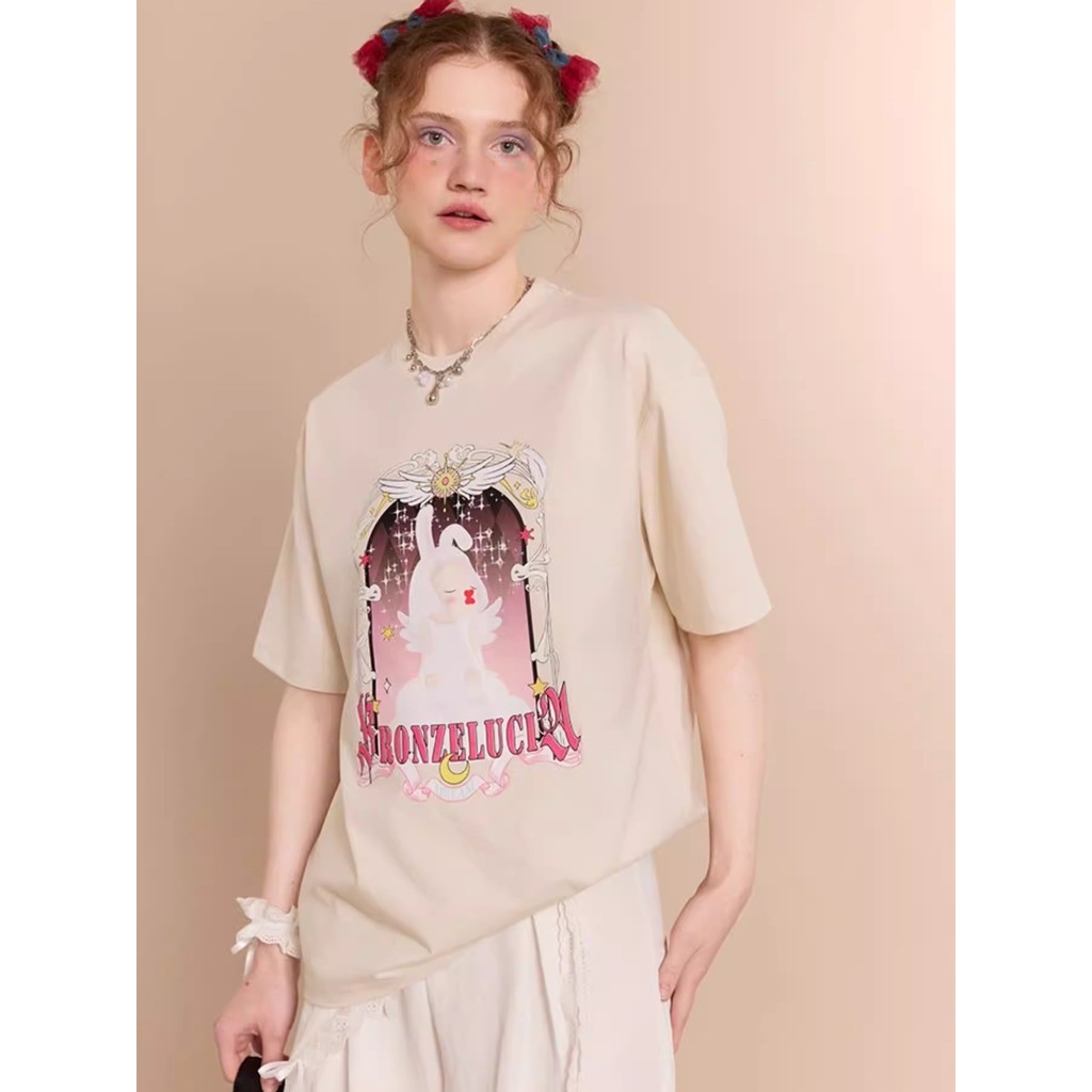 Filipinas Bronze Lucia Star Phantom Nami Rabbit Joint Camiseta solta de manga curta BLBETX052 229