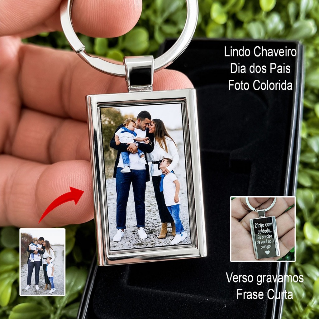 Chaveiro personalizado Foto Colorida - Casal- Família - Presente - Dia dos Pais - mães - Spotify - lembrança - namorados