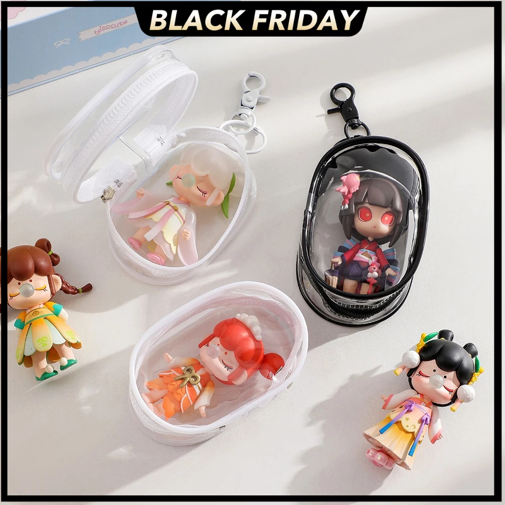 Mini Bolsa Portátil com Zíper Transparente e Estojo para Carregador, Fone de Ouvido e Acessório de Viagem