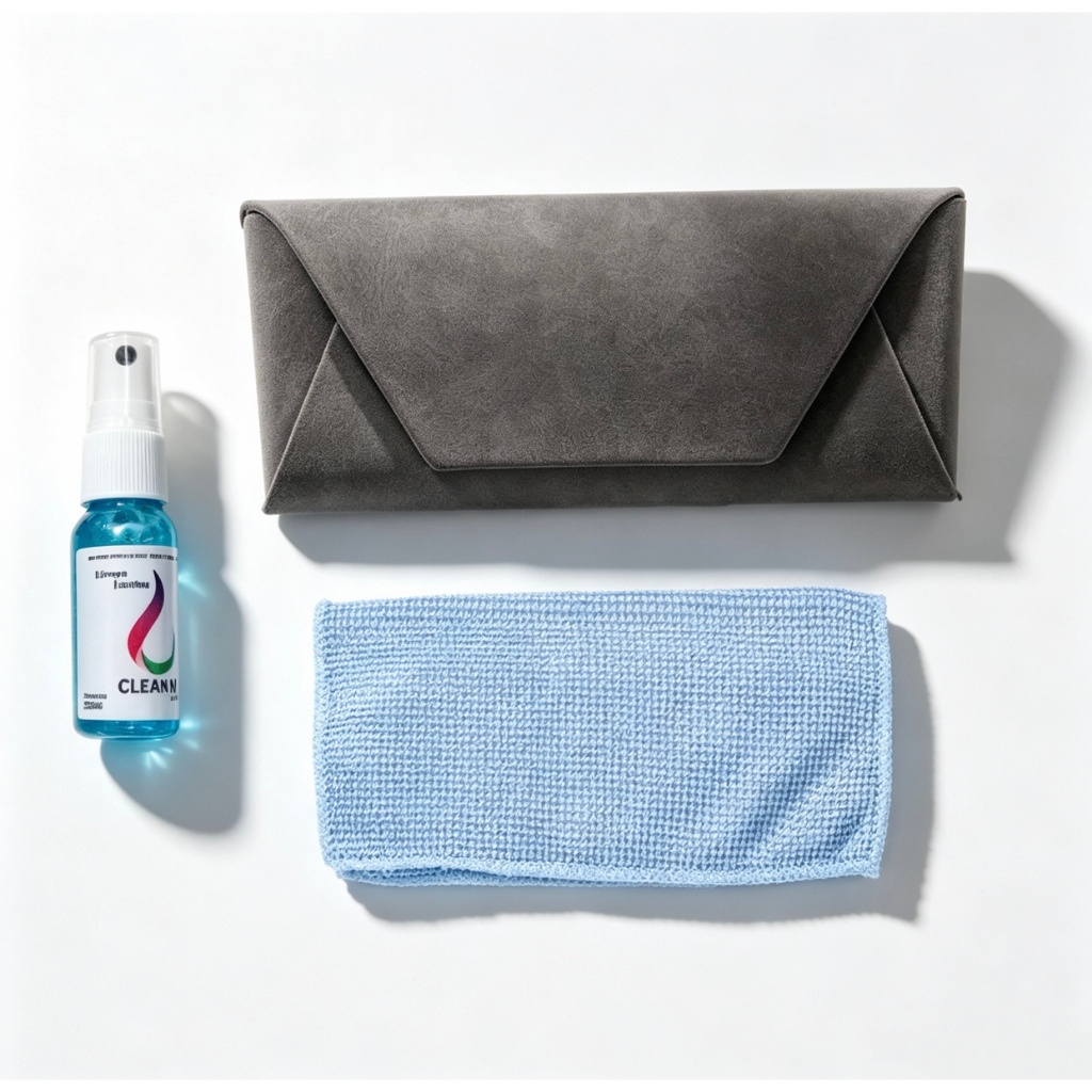 Estojo de óculos protetor,antiqueda + kit limpa lentes eflanela magica Nova