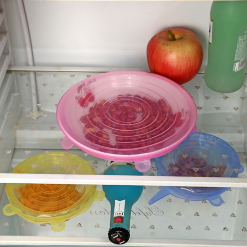 6 Peças Tampa Silicone Material De Segurança Conservação Dos Alimentos Forno De Microondas Disponível