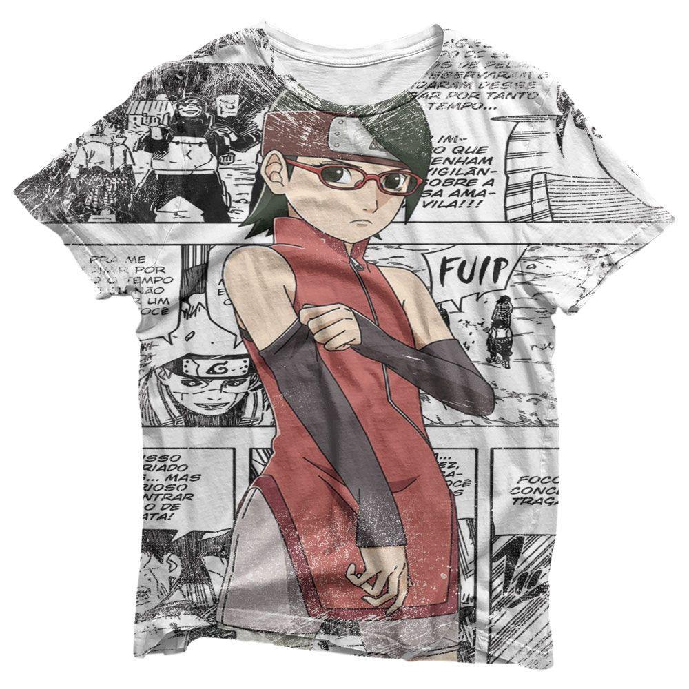 Camisa Sarada Mangá - Camisas Boruto Estampa Total