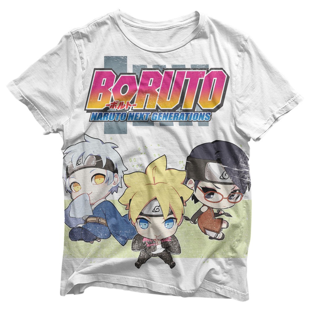 Camisa Mitsuki, Boruto & Sarada Chibi - Camisas Boruto Estampa Total