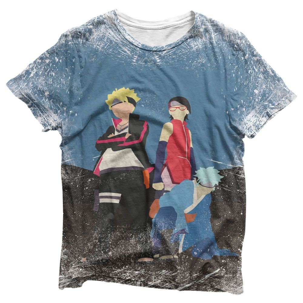 Camisa Arte Do Time 7 Boruto - Camisas Boruto Estampa Total