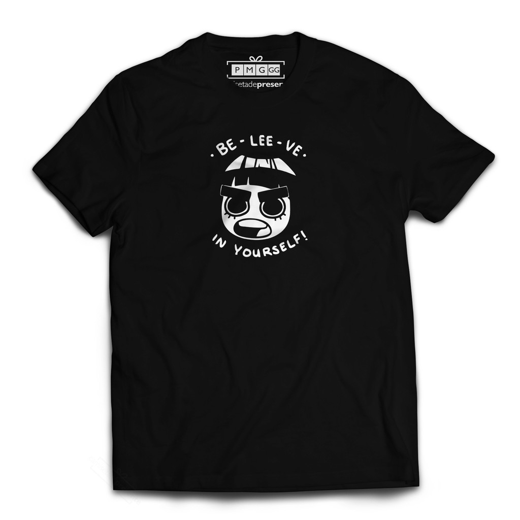 Camiseta Masculina Rock Lee Believe In Yourself Naruto Boruto Anime