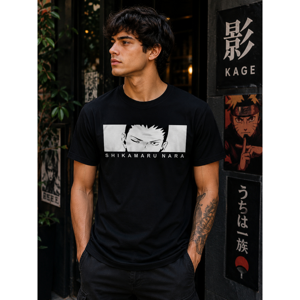 Camiseta Masculina Shikamaru Nara Naruto Boruto Clã Nara Mangá Anime