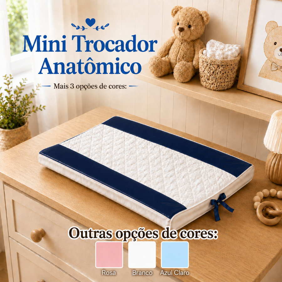Mini Trocador De Bebê Plastificado Americano Para Cômoda Fraldário Para Meninos e Meninas