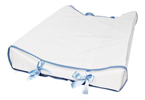 Trocador Americano Branco Com Azul Bebê Enxovais