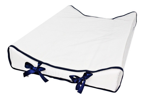 Trocador Americano Branco Com Azul Marinho Bebê Enxovais