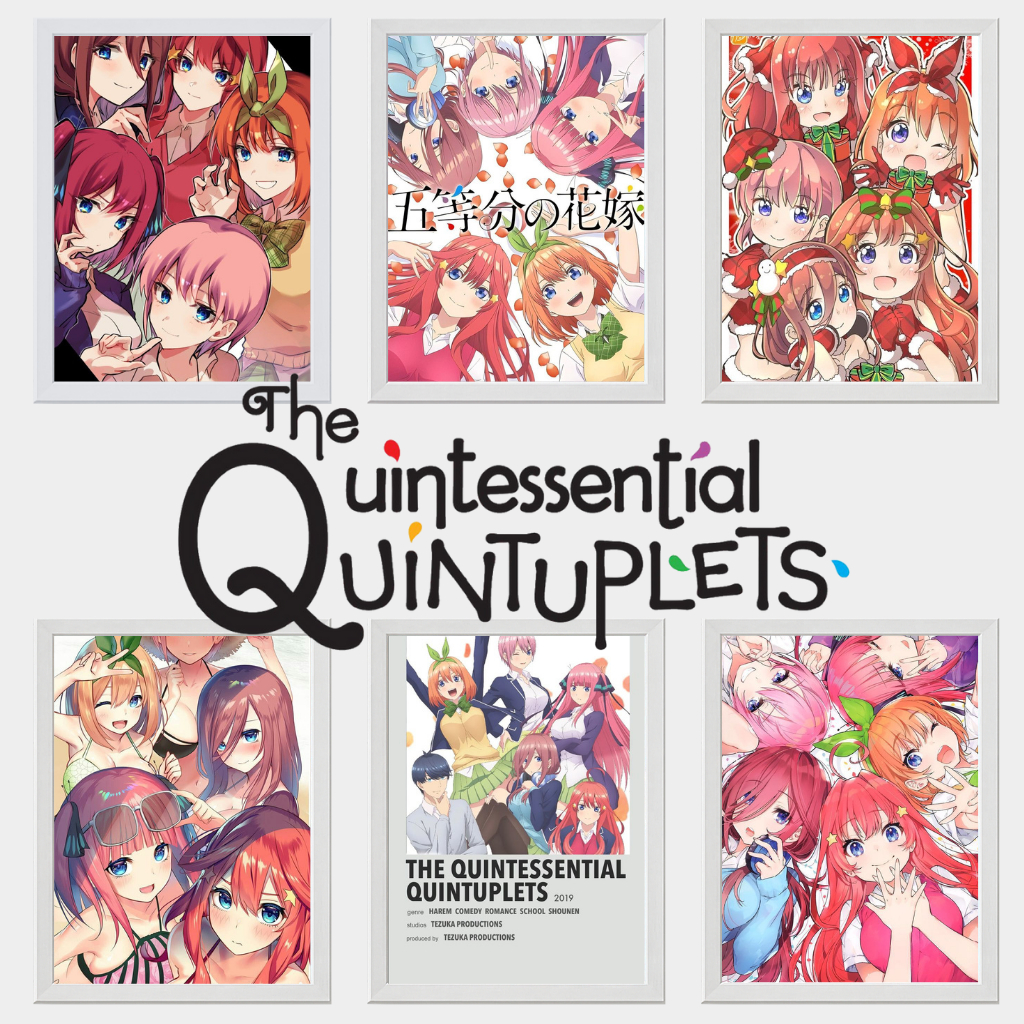 Placas Decorativas Quadro The Quintessential Quintuplets 20x28 | Kit Geek Anime