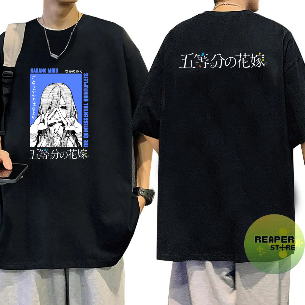 Camiseta Anime The Quintessential Quintuplets Mangá Otaku 100% Algodão Tamanhos Plus Size Fio 30.1 Envio Rapido