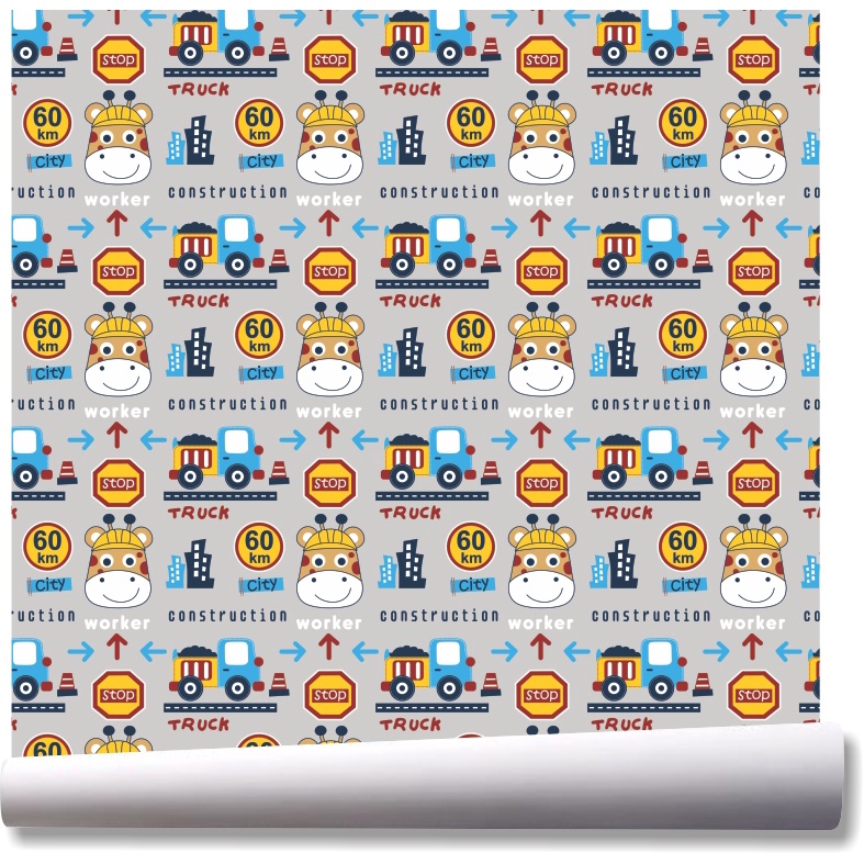Papel De Parede Adesivo Safari Girafinha Animais Cidade A60