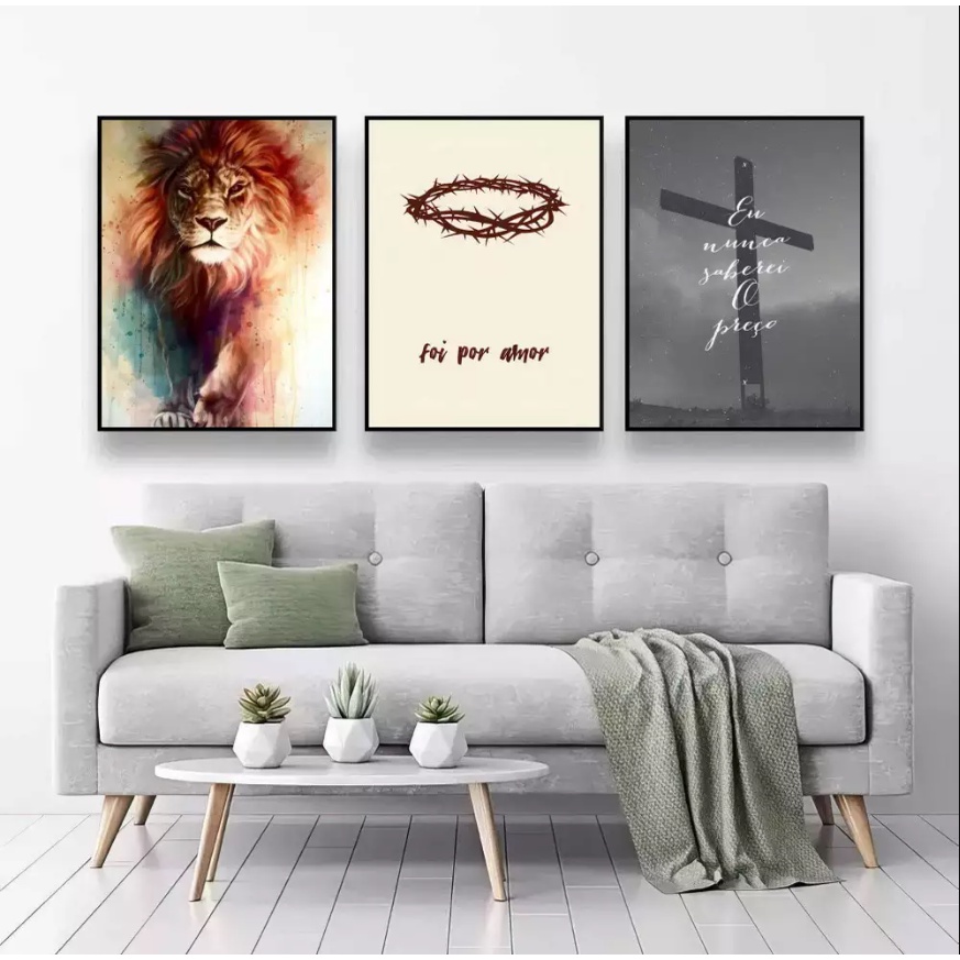 Quadro decorativo 3 telas Foi por amor