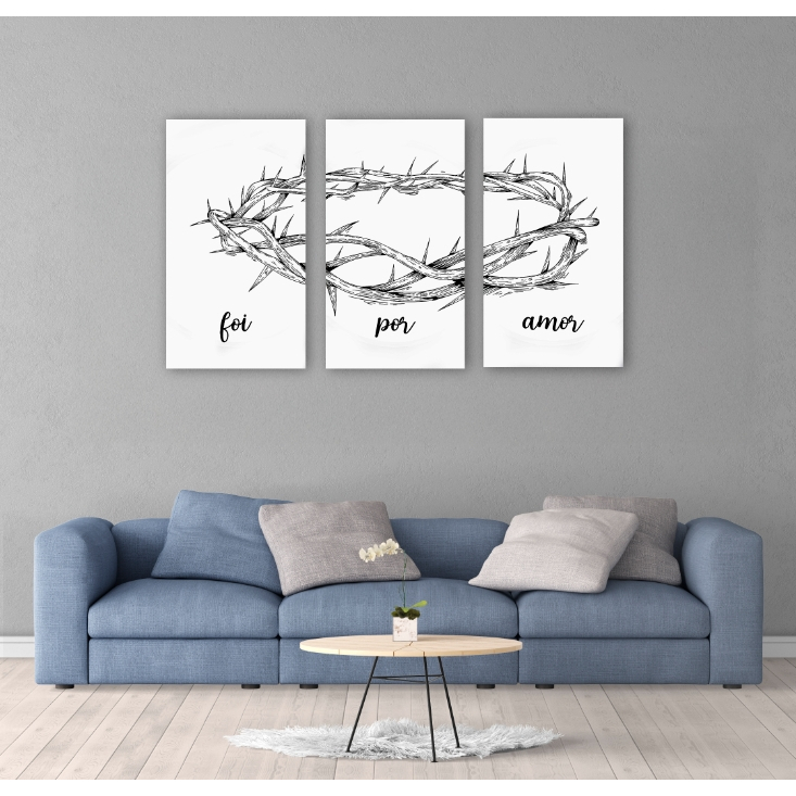 Quadros Decorativo Mdf kit 3 peças 0,28 X 0,50 Foi por Amor 774