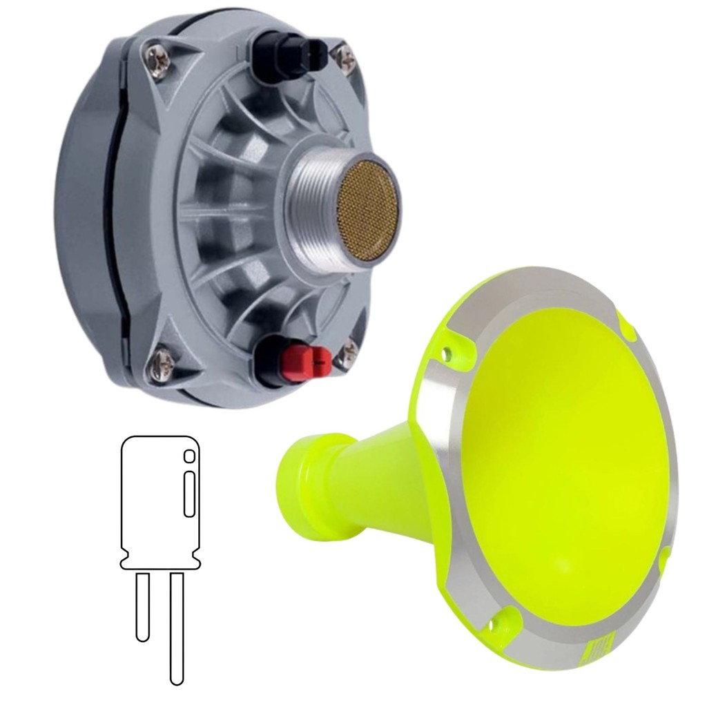 KIT C/ 1 DRIVER D250-X 100W RMS + CORNETA JBL HL 11-25 TRIO E CAPACITOR