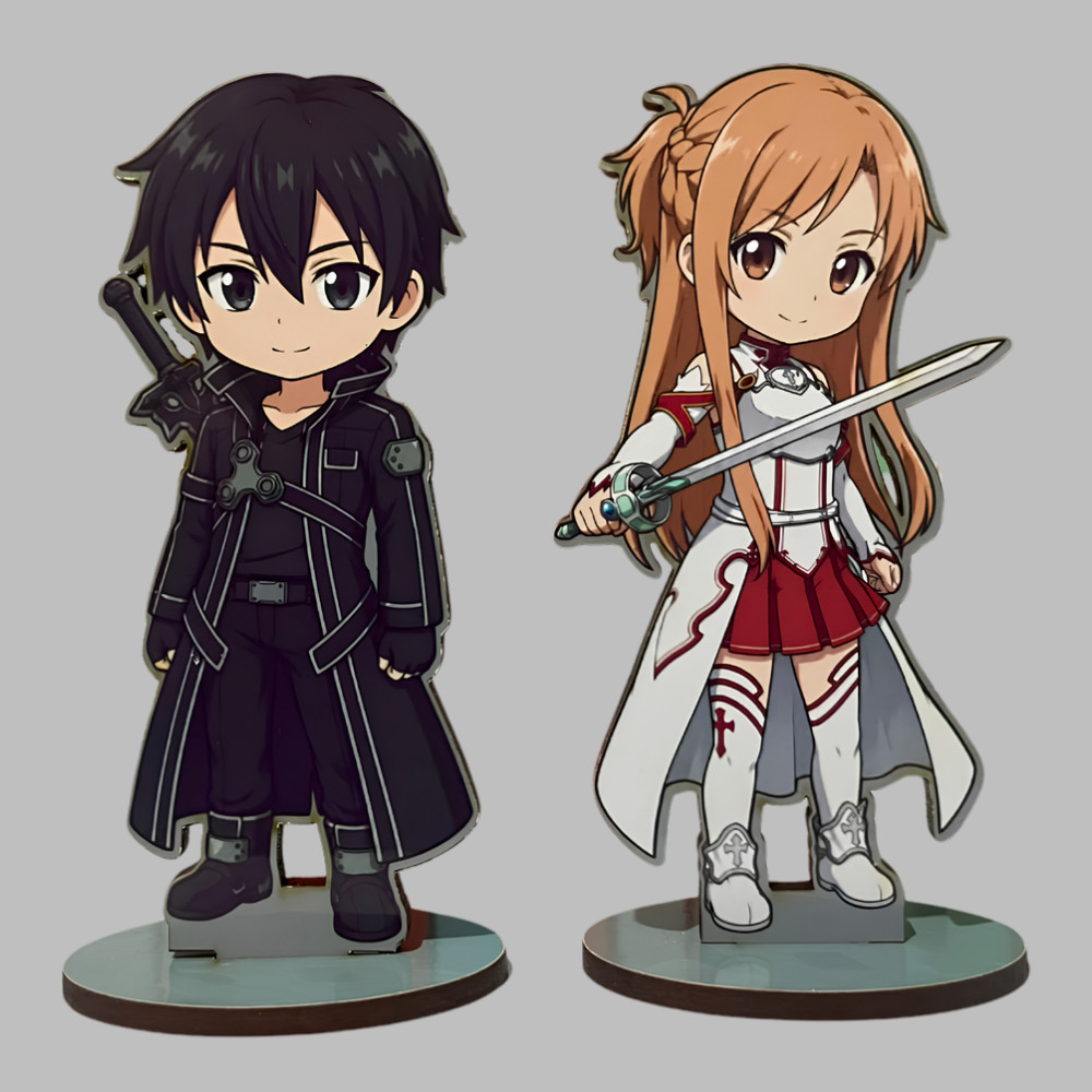 Totem sword art online anime Kirito Asuna decoração bonecos mdf mangá presente SAO action figure top