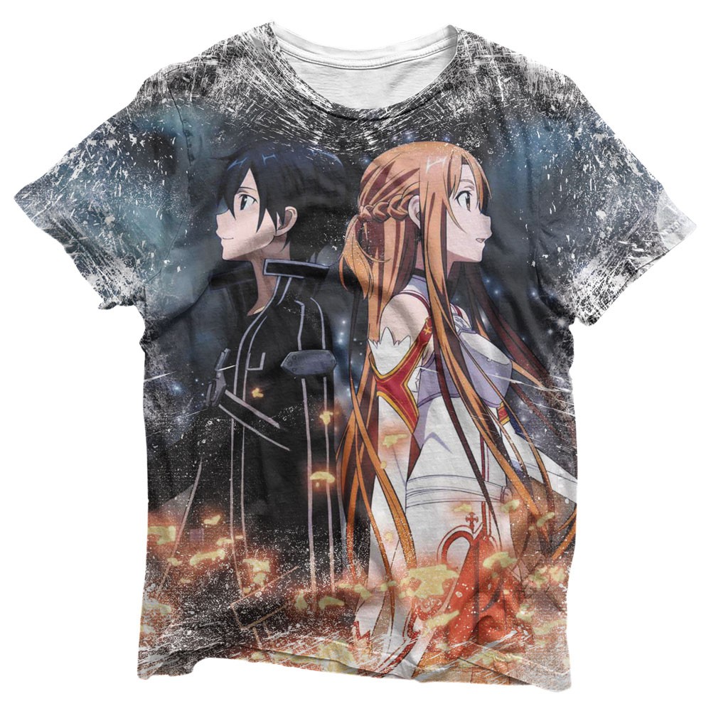 Camisa Kirito & Asuna - Camisas Sword Art Online Estampa Total