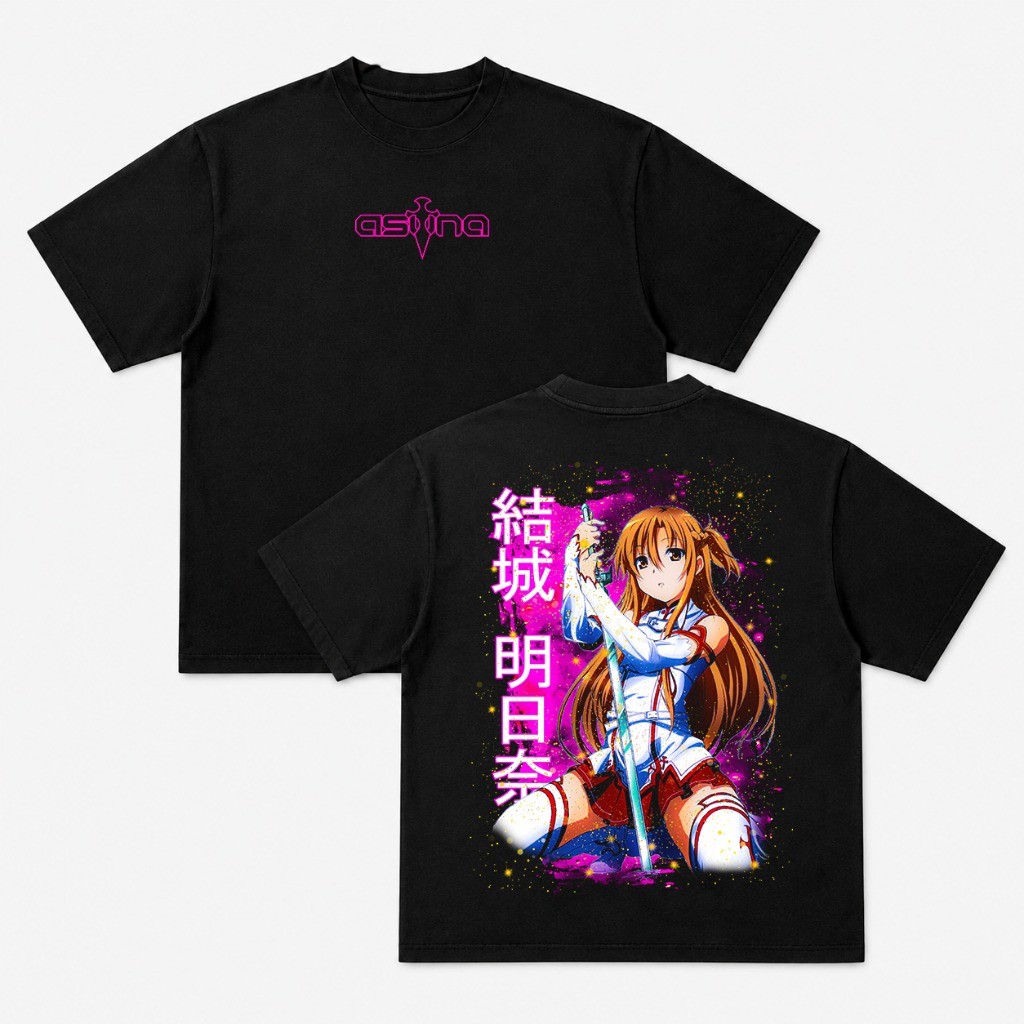 Camiseta Sword Art Online Asuna Anime Oversized 100% Algodão Unissex Otaku